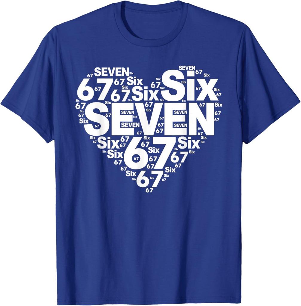 Funny 67 Meme Six Seven Heart Matching Valentines Unisex T-Shirt