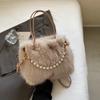 Temperament Versatile Furry Portable Small Bag Fashion Pearl Shoulder Bag Autumn and Winter Texture Ladies Commuter Messenger Bag