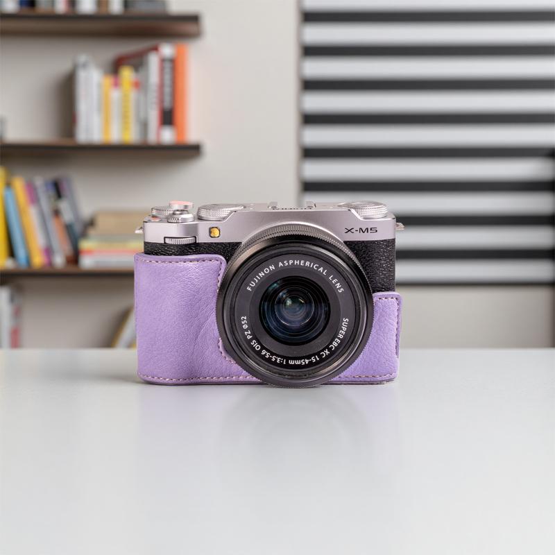

Защитный чехол для камеры для FUJIFILM X-M5 XM5 Чехол-мешочек Основа Искусственная кожа Открывающееся снизу Сумка для камеры ремешок аксессуары