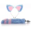 New Fox Tail Anal Plug Cat Rabbit Ears Headbands Set Feather Anals Plug Anus Stimulate Adult Product Sex Erotic  Accessories