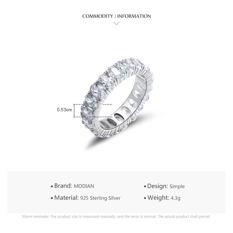 Modian 925 Sterling Silver Classic Oval Sparkling Finger Ring For Women Luxury AAAAA CZ Wedding Engagement Fine Jewelry