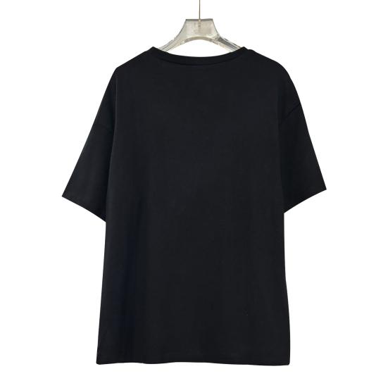 T-shirt Femme Col Rond Manches Courtes Coupe Ample T-shirt Motif Fleur Brodé Style Décontracté Hauts d'Été