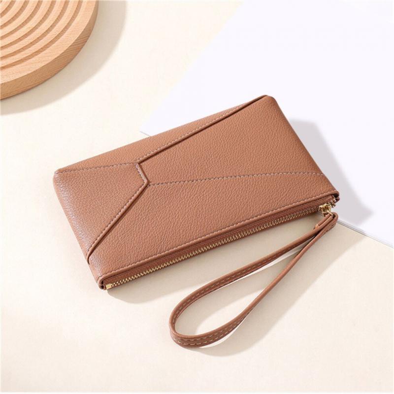 Stitching Pu Women's Mobile Phone Bag Large Capacity Fashion Retro Dinner Clutch