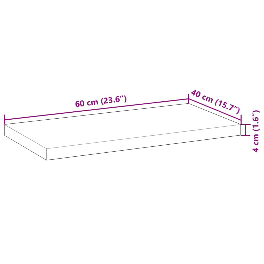 Floating Shelf 60x40x4 cm Solid Acacia Wood Untreated