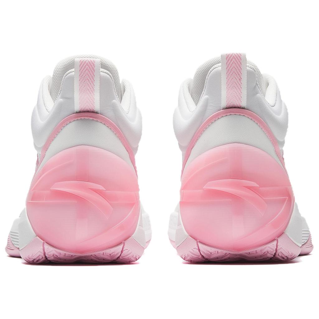 Anta Attack BM Cement Nemesis Performance Sports Leather High-Top Basketball Shoes Men Sneaker White Pink 912531604Q-1