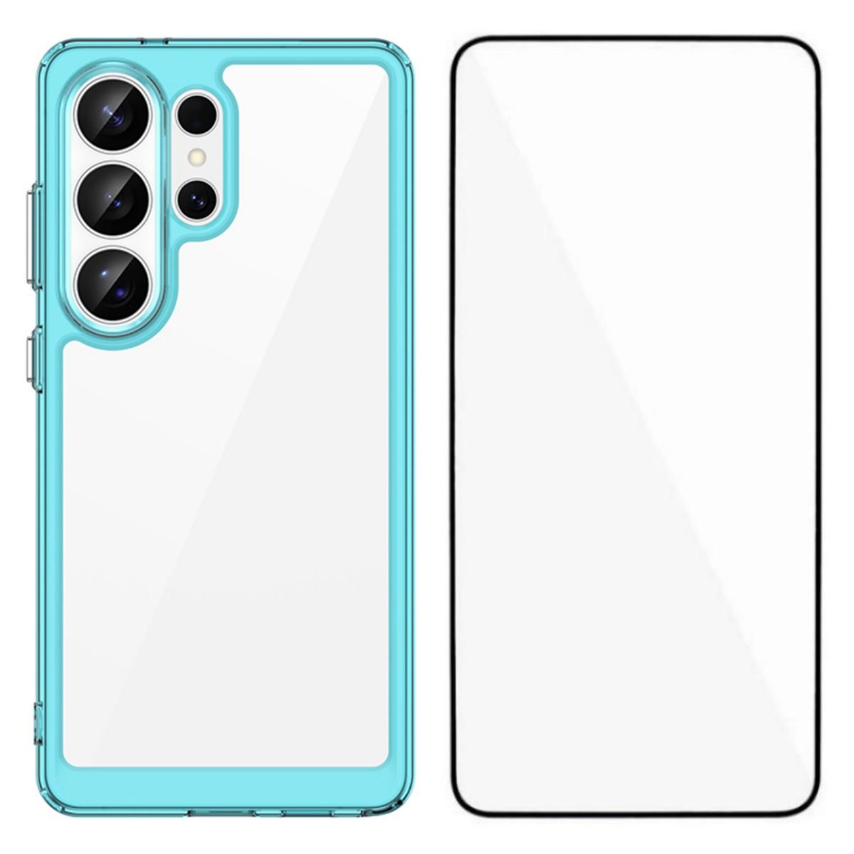 

For Samsung Galaxy S26 Ultra Phone Case WANLONFENG XC Series TPU Acrylic Cover with Tempered Glass (Big Lens Hole)