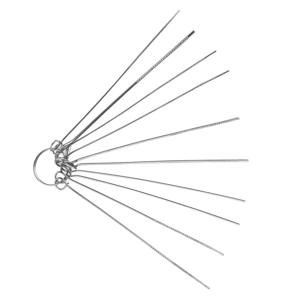 Guitar Nut Slotting File Kit Metal Clear Pattern 10 Rods Portable Guitar Nut Slot Polish Maintenance Tool