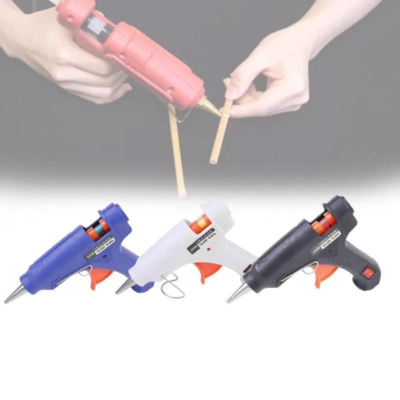 Kompakte und effiziente 20-W-Heißklebepistole mit Schalter und Kontrollleuchte für Bastelarbeiten