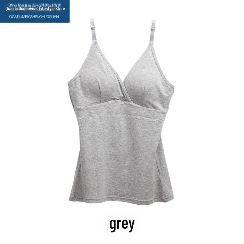 

Women s Modal Short Sleeve Camisole Vest without Steel Ring - Inner and Outer Wear Bra Underwear