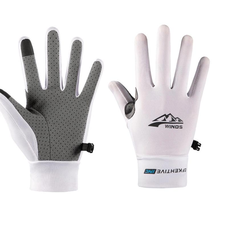 Mountaineering gloves, men's and women's spring and summer anti-skid and sun protection, full finger express, thin ice silk, driving, riding, running