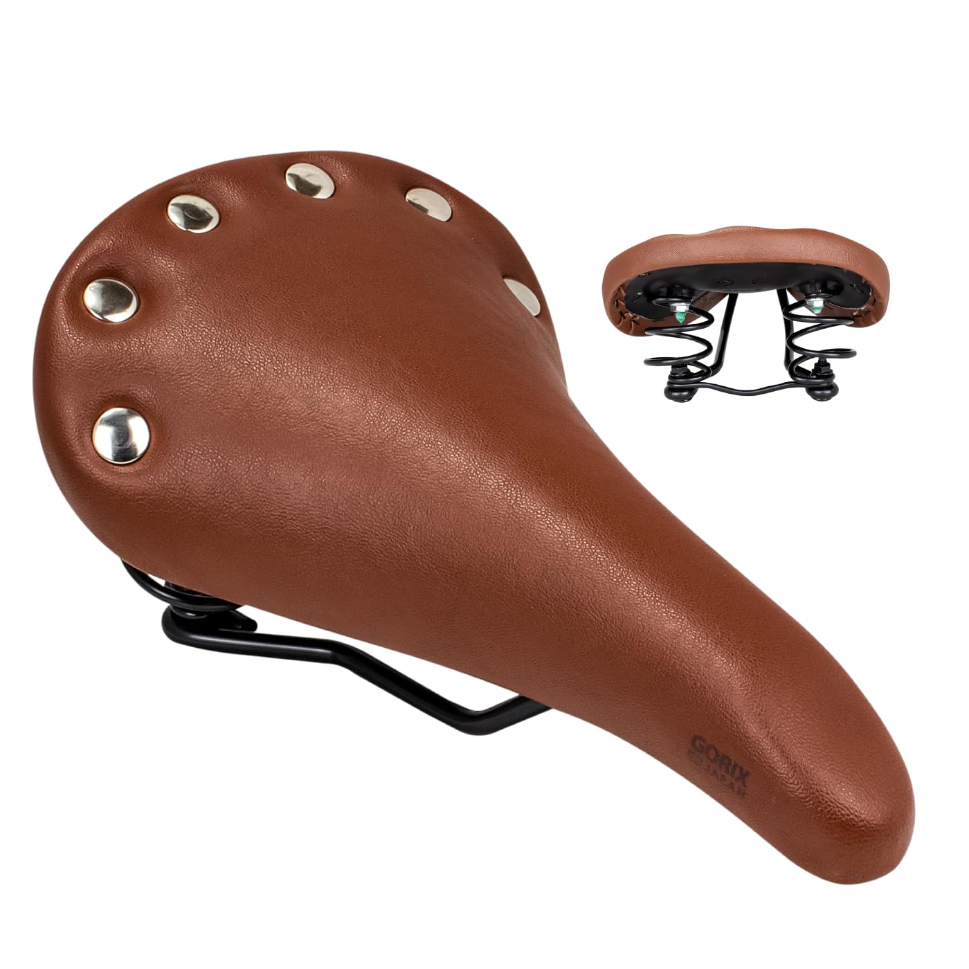 

GORIX Седло Велосипед Коричневое Шипы Дорожный Велосипед Подвеска Пружина Подушка Безболезненное Седло Классический Дизайн Кросс Велосипед Мини Вело Седло Замена Стильное