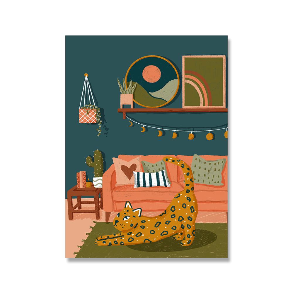 

Скандинавский постер для дома, милые растения, холст, настенная живопись, принты, йога, кошка, тигр, сиськи, картинки для гостиной, настенный декор для дома 21x30cm No Framed