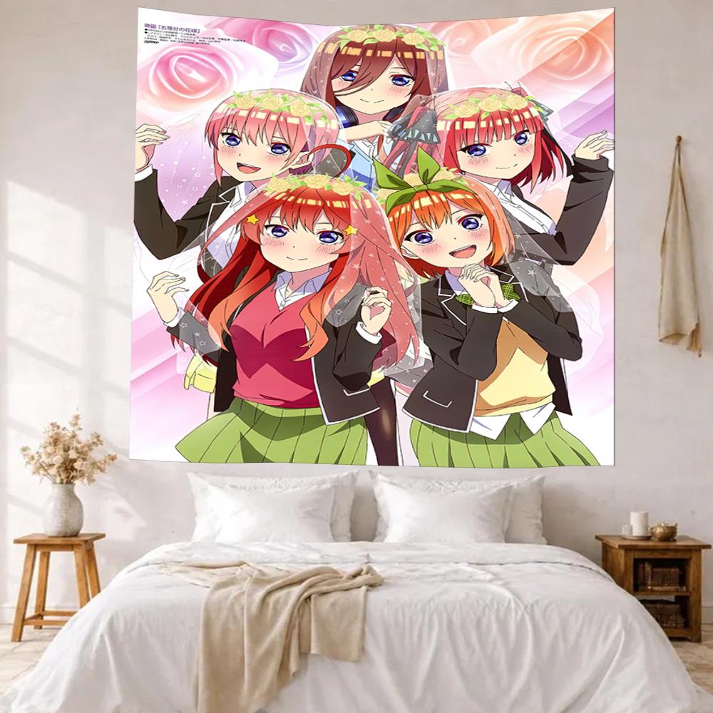 Quintessential Quintuplets Wall Decor Tapestry Art For Pet Memorial Birthdaywedding Party Backdrop Family Gift