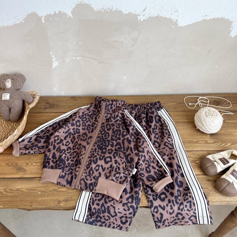 Nouveau Ensemble de Vêtements pour Bébés Filles Printemps Automne Veste Pantalon pour Enfants 2 Pièces/Ensembles Vêtements pour Nourrissons Costume de Sport pour Tout-Petits Survêtements pour Enfants 12M marron