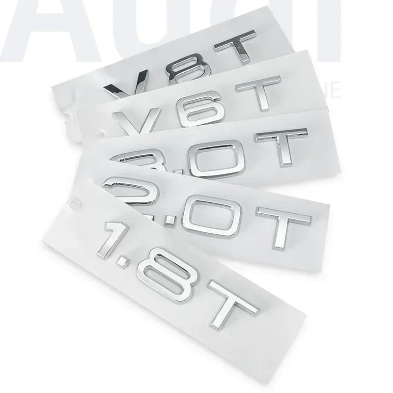 1.8T 2.0T 3.0T V6T V8T ABS badge stickers car rear trunk displacement decoration label