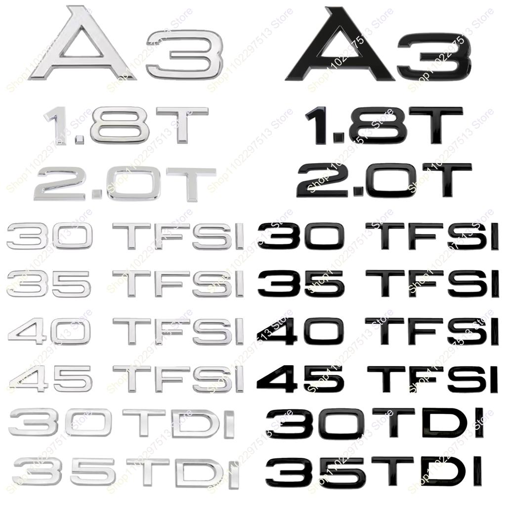 ABBD1 3D Chrome Black 45 40 35 30 TFSI 30 35 1.6 TDI 1.8 2.0 T ABS Emblem For A3 Series Car Trunk Styling Decals Badge Sticker