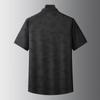 Dibenze Men's Plus Size New Chinese Style Stand Collar Short Sleeve Shirt