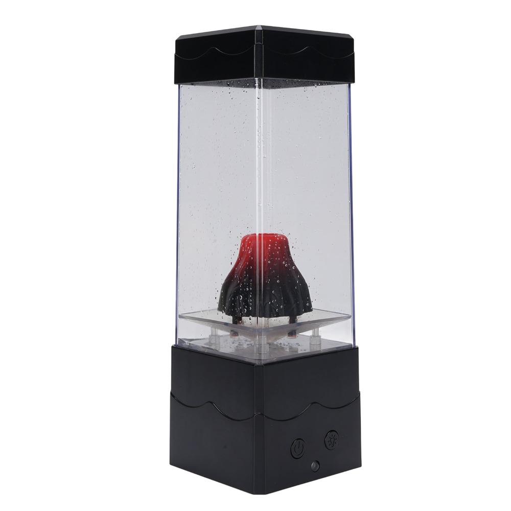 USB Powered Volcano Night Light Red Lava Effect Volcano Table Lamp Game Room