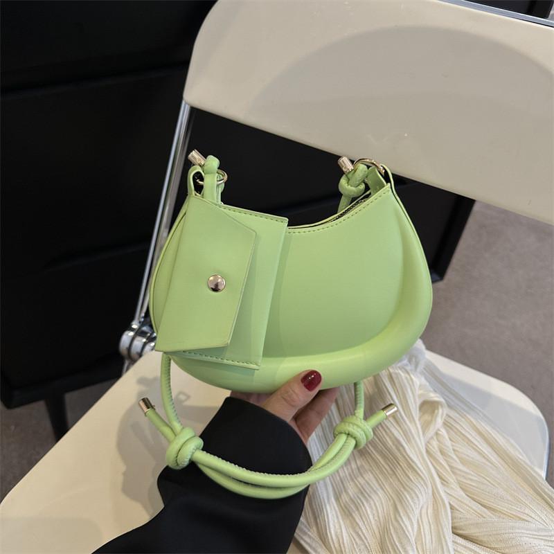 Fashionable New Moon Bag In Multiple Colors Street Style Shoulder Bag With Unique Stitching