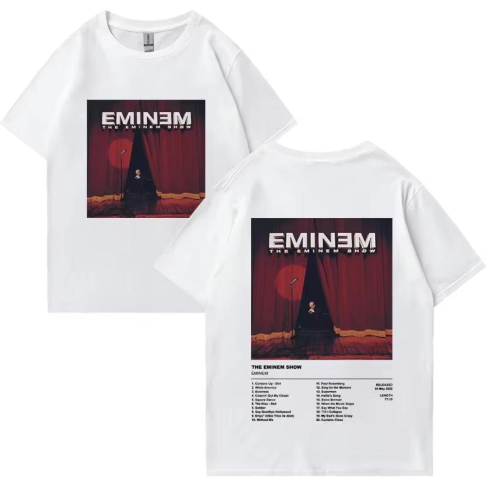 Tricou Unisex de Vară cu Mânecă Scurtă cu Imprimeu Album Hip Hop Rapper Eminem Bărbați Femei Vintage Supradimensionat Streetwear Topuri