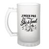 Chope À Bière - PLANETEE - J’peux Pas J’ai Ski De Fond (minimaliste) - Verre Trempé 470 Ml - Givré - Imprimée En Bretagne