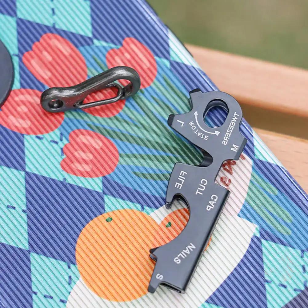 1PC Outdoor Camping Stainless Steel Keychain Multi-function Tool Hook Pliers Nail File Bottle Driver Screwdriver Bottle Opener