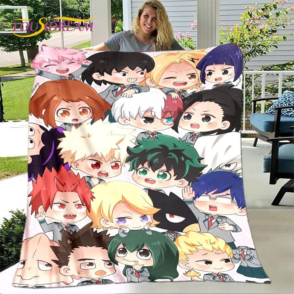 My Hero Academia Anime Cartoon Weiche Plüschdecke, Flanelldecke, Überwurfdecke für Wohnzimmer, Schlafzimmer, Bett, Sofa, Picknick-Abdeckung