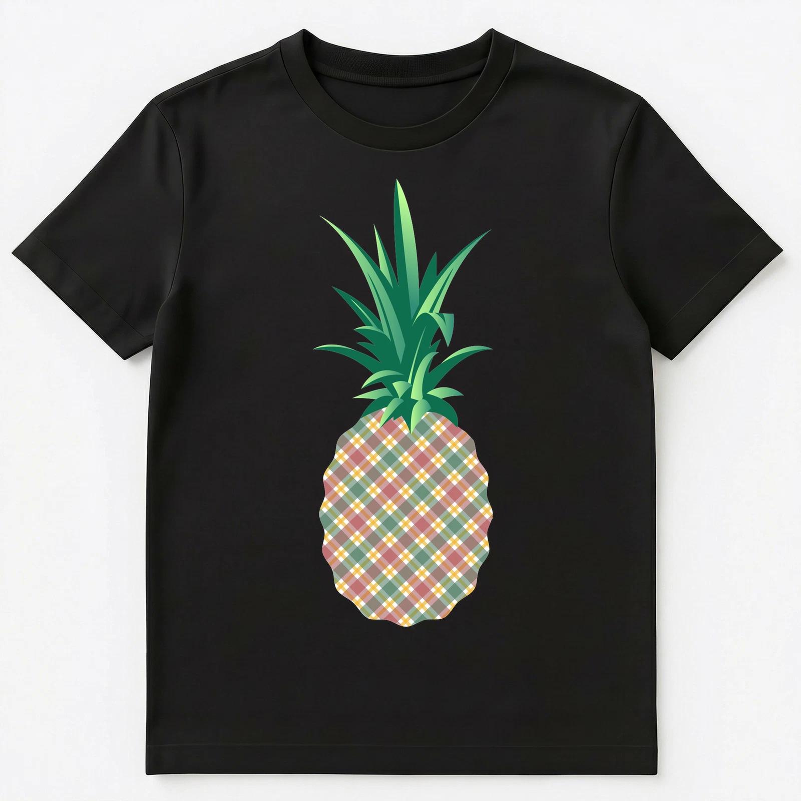 Plaid Style Pineapple T Shirt Plain With No Writing Unisex T-Shirt L