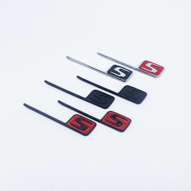 ABS S Badge Emblem Car Trunk Stickers For S E63S C63S GLC63S GLE63S GLS63S GTS GT43S GTR GT53 GT50 CLA45S Silver Yellow Black