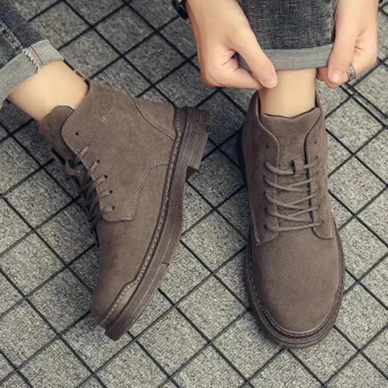 New Warm Men Shoes High Top Work Boots Outdoor Fashion Warm Snow Anti Slip Shoes Travel Comfortable Wear-Resistant 2026