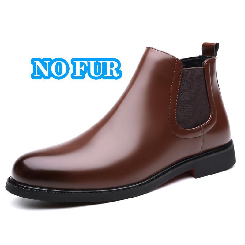 Fashion Casual Leather Mens Chelsea Boots Comfortable Male Business Shoes Fashion Men Ankle Boots Classic Outdoor Botas High Top Shoes