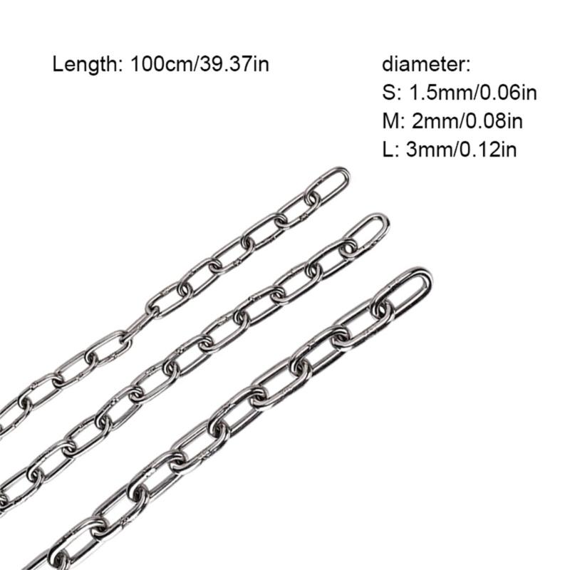 Multipurpose 100cm Silver Stainless Sturdy Steel Chain Accessory for Hanging Artworks Light Fixtures and Flowerpots