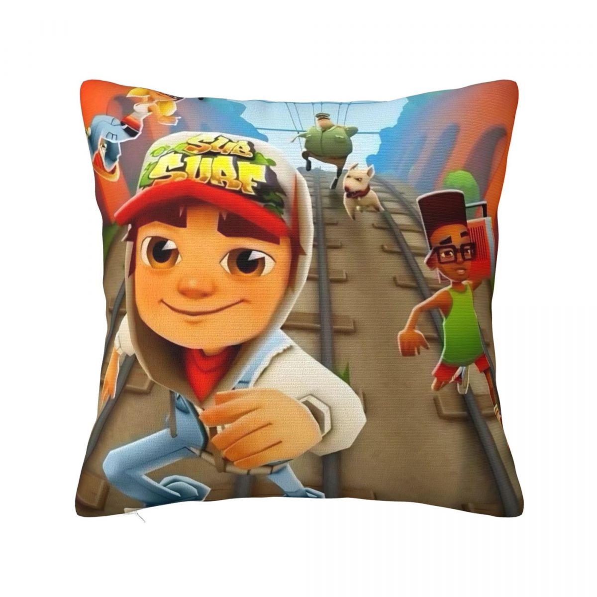 

Subway Surfers Game Jake Pillow Cover Polyester Pillow Case Cushion Cover Vintage Design Pillowcases For Sofa Car Home Decor 18x18Inch