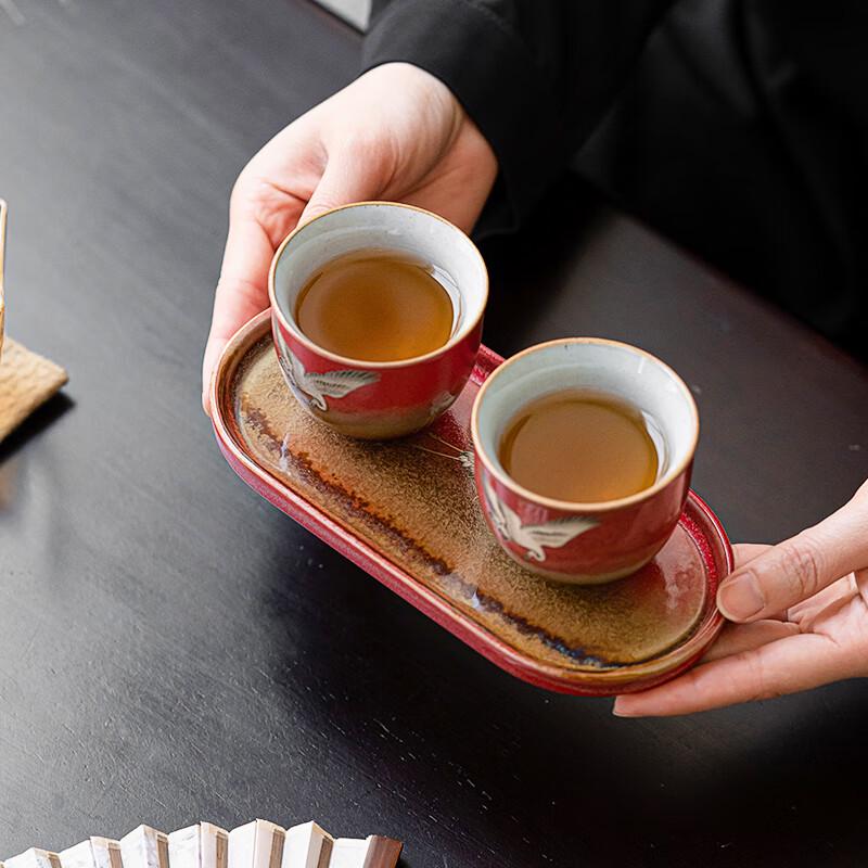 Sushih Palace Wall Red Ceramic Gongfu Tea Set