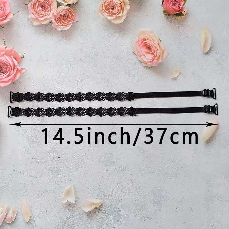 Women Embroidered Bra Shoulder Straps Hollow Out Replacement Straps Comfortable Underwear Accessory For Daily Wear 1Pair