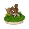 Ubia Mini Squirrel Set On a 6 X 6 X Garden H23383 Stump, 4.8 Cm, Figurine, Ornament, Animal, Decor, Squirrel,