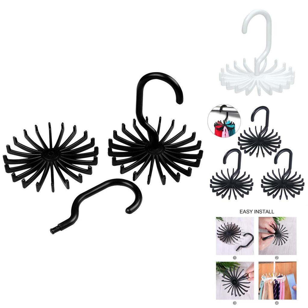 Premium Quality 20 Rotating Tie Rack Hanger Organizer For Effortless Closet Storage