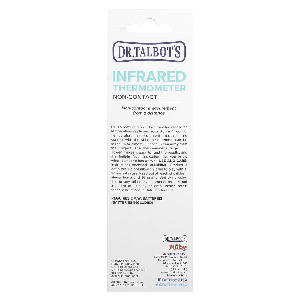 Dr. Talbot'S, Infrared Thermometer, Non-Contact, White, 1 Thermometer