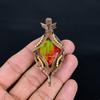 Ammolite Pendant Gemstone Handmade Jewelry, 999 Copper Wire Wrapped Jewelry Pendant, Gift For Wife Jewelry