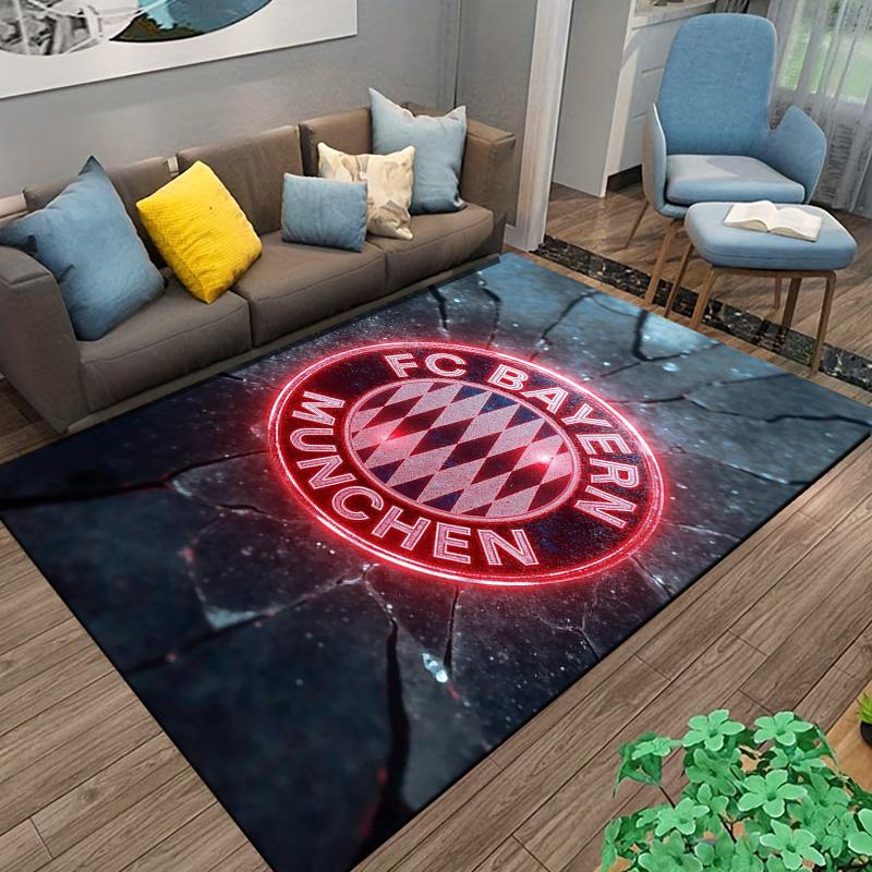 "FC Bayern München Logo Teppich mit Neon-Effekt Riss-Design" Geeignet für den Einsatz als Anti-Rutsch-Matte für Wohnzimmer Schlafzimmer Sofas