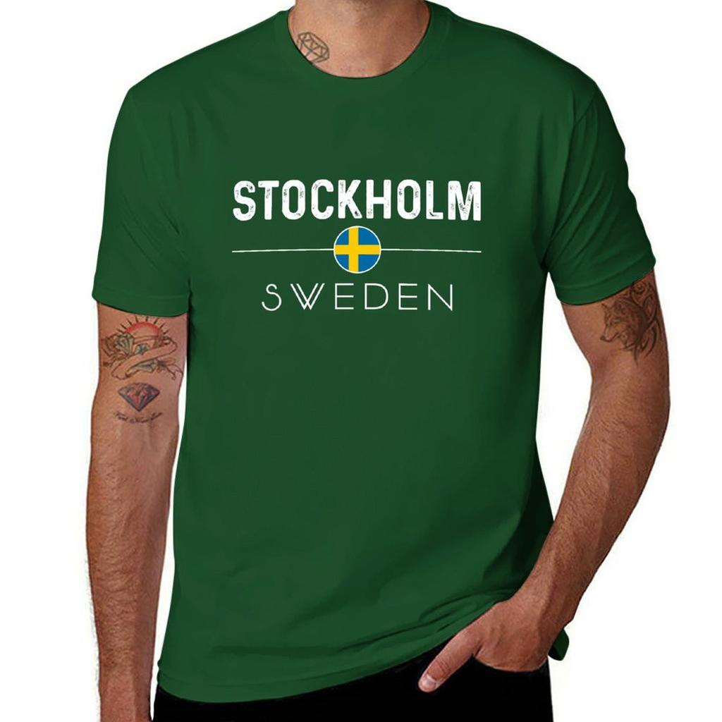 Stockholm Sweden Gift T-Shirt Kawaii Clothes Aesthetic Clothing Mens T Shirts Pack