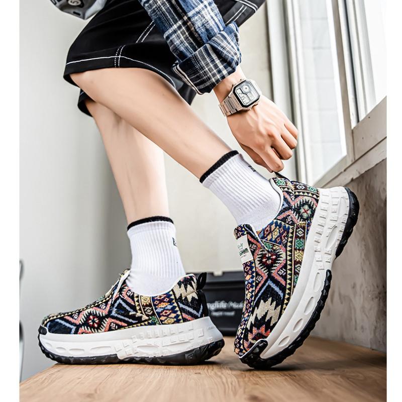 Fashion Men Dude Shoes Print Canvas Shoes Bohemia Style Summer Trendy Hot Sale Women's Canvas Breathable and Anti-slip Casual Sneakers