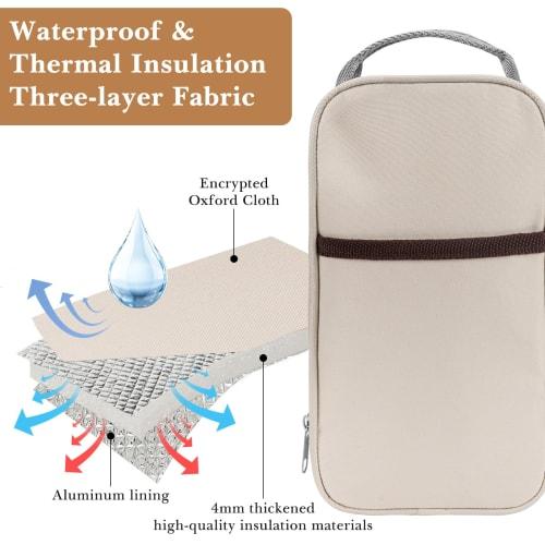 Linkidea Insulated Food Jar Bag, Tote Bag with Pockets, Portable Jar Bag for Office Work, Outdoor Picnics, THERMOS 24oz Lazycozy Compatible, Bidakid (