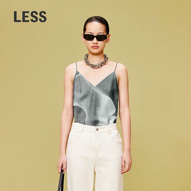 Less Geometric Print Silk Camisole