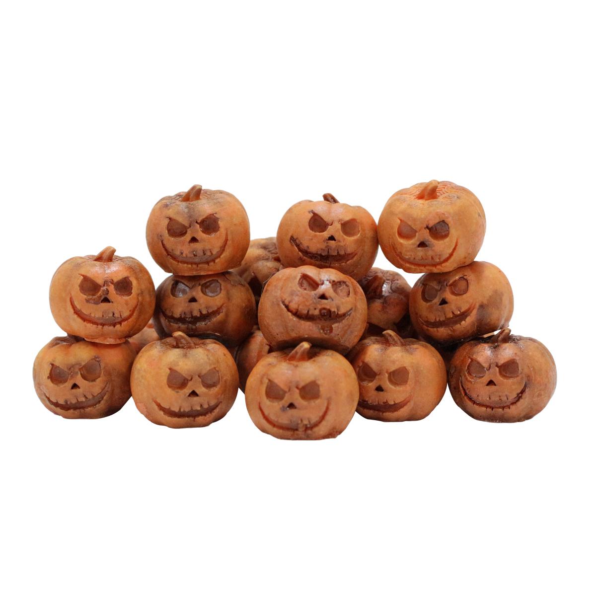 

20 piece set of pumpkin resin crafts, bizarre pumpkin smiling faces, Halloween bonsai pavement stone statues, garden pavement st
