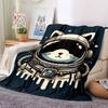 1pc SpaceKitty Lightweight Flannel Blanket, Comfortable and Warm Blanket, for Office and Camping Sofa Bed004
