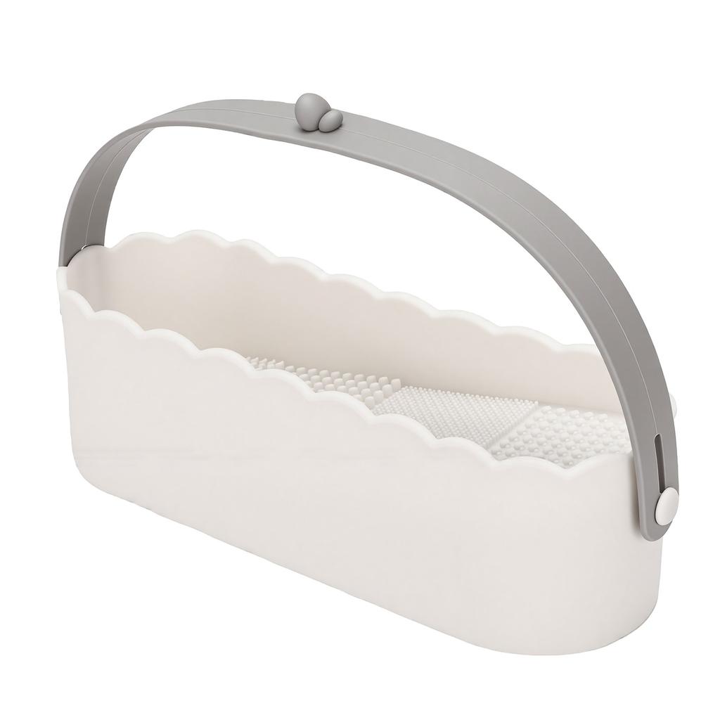 4 in 1 Makeup Brush Cleaner Mat Drying Rack with 4 Cleaning Textures 77 Holes Sponge Slot for Brushes Silicone Cleaning