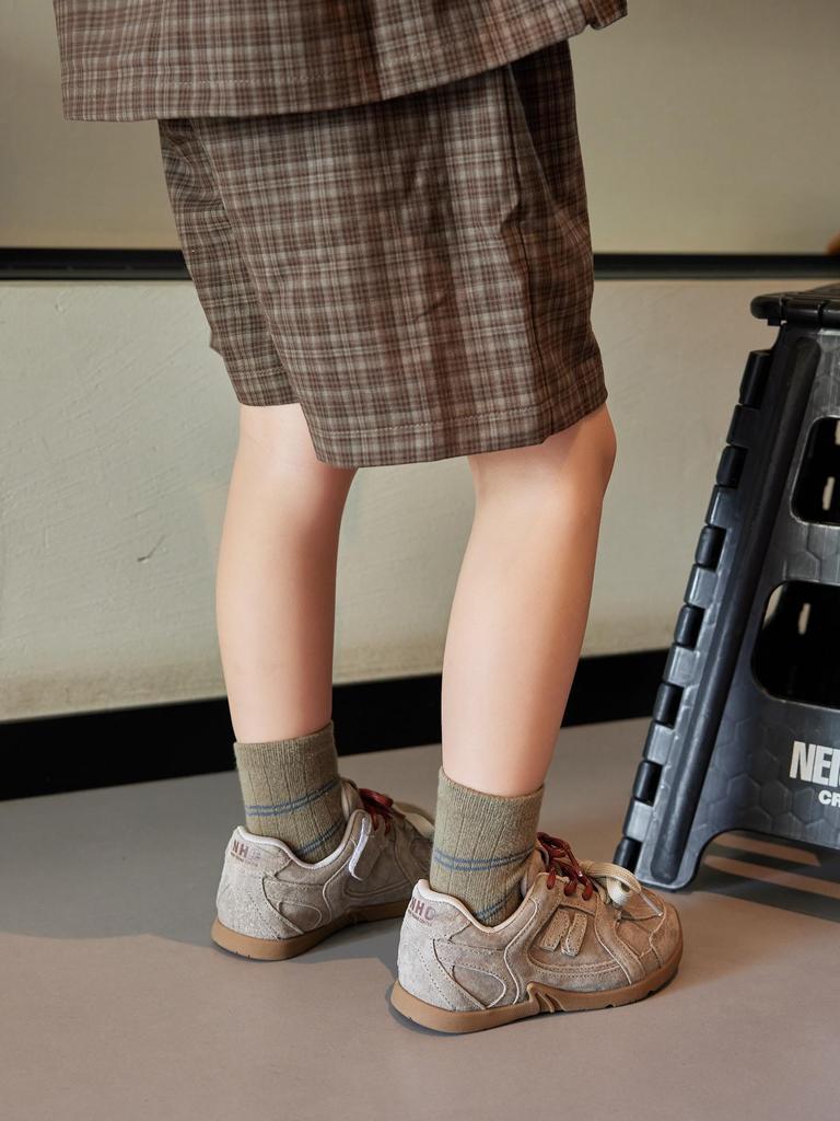 Children's 2025 Autumn/Winter Genuine Leather Leopard Print German Training Shoes: Boys' Versatile Style, Girls' Retro Student Sports Sneakers.