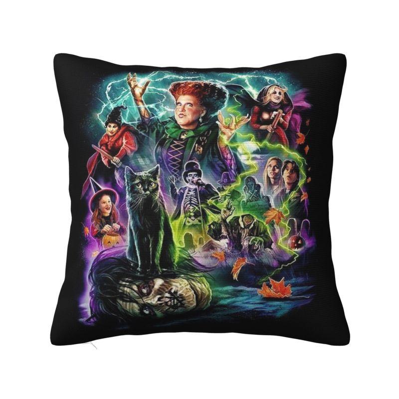 Custom Hocus Pocus Halloween Sanderson Sisters Throw Pillow Case Modern Cushion Cover Square Pillowcase