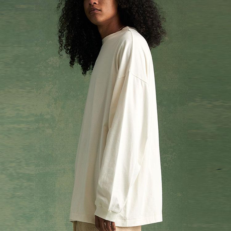 Fear of God Essentials Long-Sleeve Tee Cloud Dancer Men Tops Cream 125BT232011F